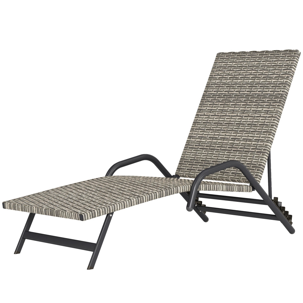 Chaise Longue in Resina Intrecciata ¨C zephmum ¨C Marrone 156x62x96cm