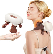 Massaggiatrice per mano riscaldante - Massaggiatore bionico per testa, mano, collo e spalle - Massaggiatore per trapezius - Massaggio con acupressione - Senza cavo - Terapia con luce verde/rossa massaggiatrice per spalle - Modello: Gebroken wit