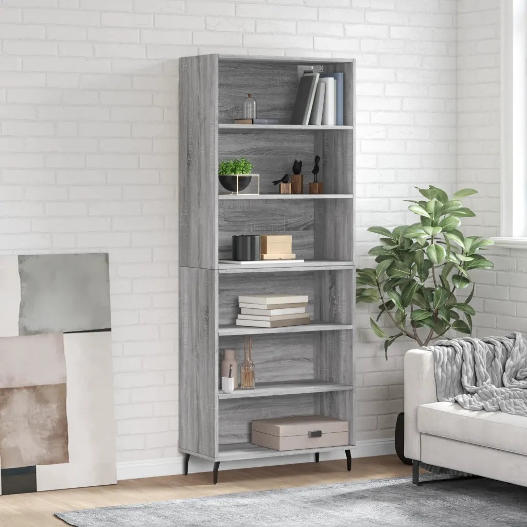 Credenza | Madia | Buffet da pranzo | Armadio da pranzo Grigio Sonoma 69,5x32,5x180 cm Legno Multistrato