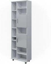 Mobile bagno alto Ilias, Bianco lucido, 60 x 190 cm, con ripiani regolabili per una conservazione ordinata
