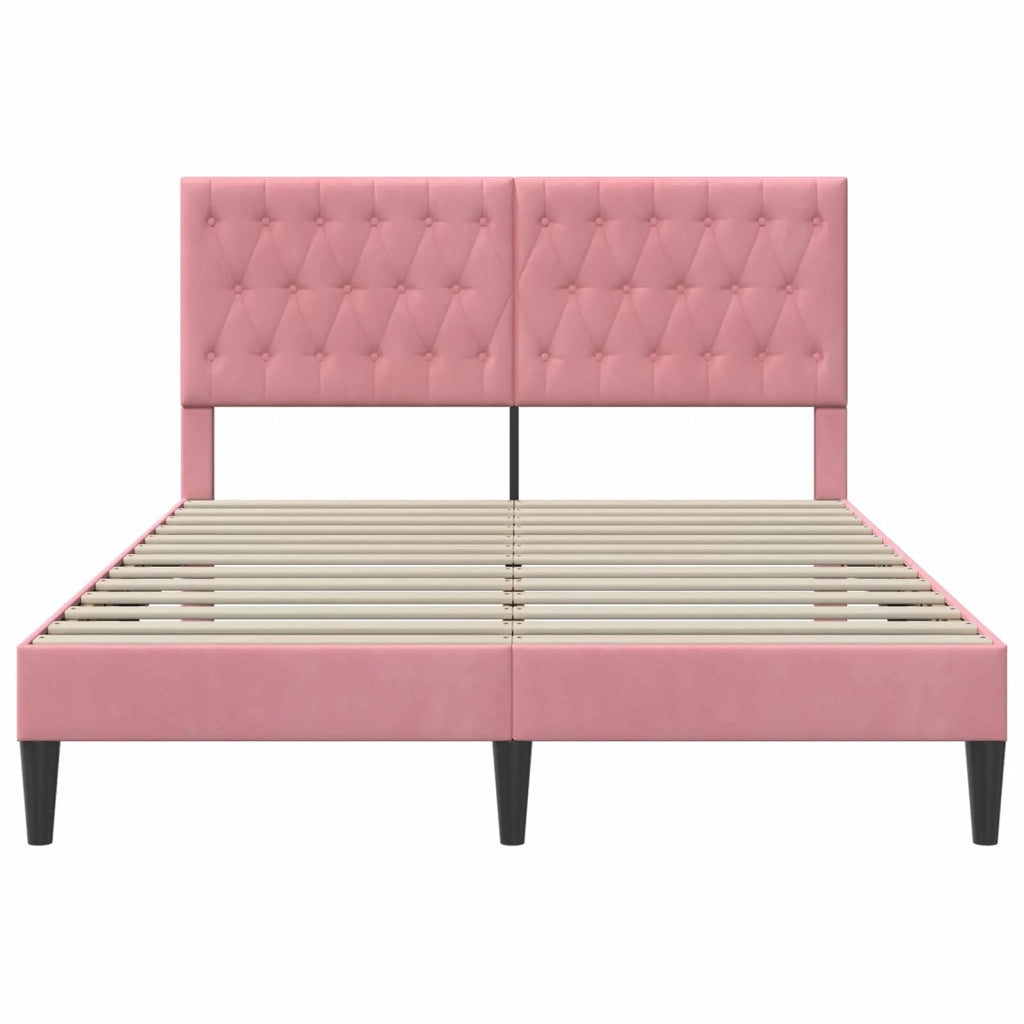 Struttura del letto con testiera Rosa 120 x 200 cm Velluto 42027658