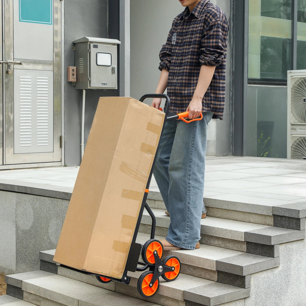 Carrello Portatile Pieghevole ¨C zephmum ¨C Acciaio, Arancione, 44x67x106,5cm