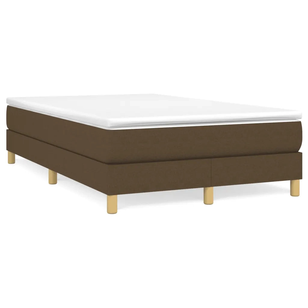 Letto matrimoniale | Letto per adulti | Giroletto a Molle con Materasso Marrone Scuro 120x190cm Tessuto