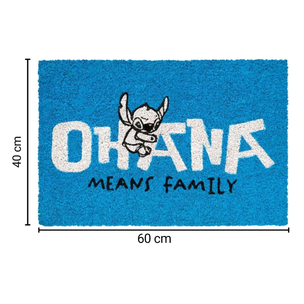 Tappetino Decorativo 60x40cm con Motivo Stitch Antiscivolo Bianco / Blu Disney