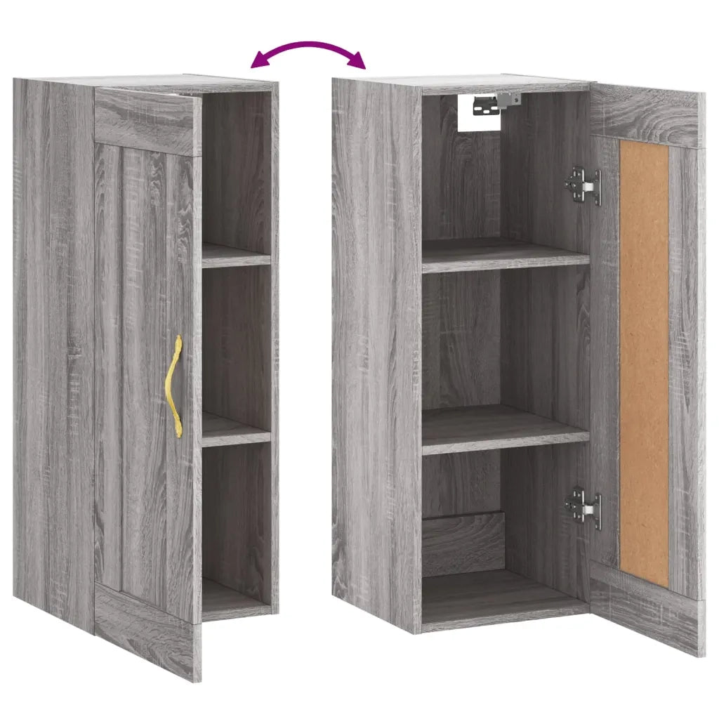 Mobile a Parete Grigio Sonoma 34,5x34x90 cm Legno Multistrato 835024