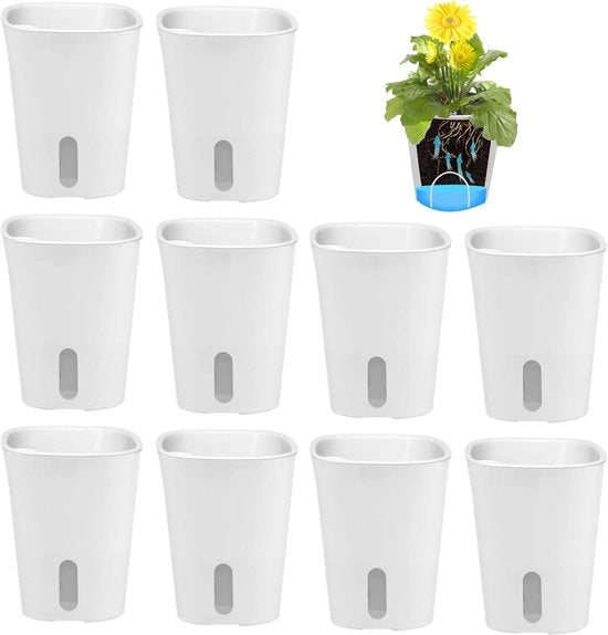 Set di 10 Pannelli per Piante Autoirriganti con Indicatore di Livello d'Acqua - Vaschetta per Interno e Esterno