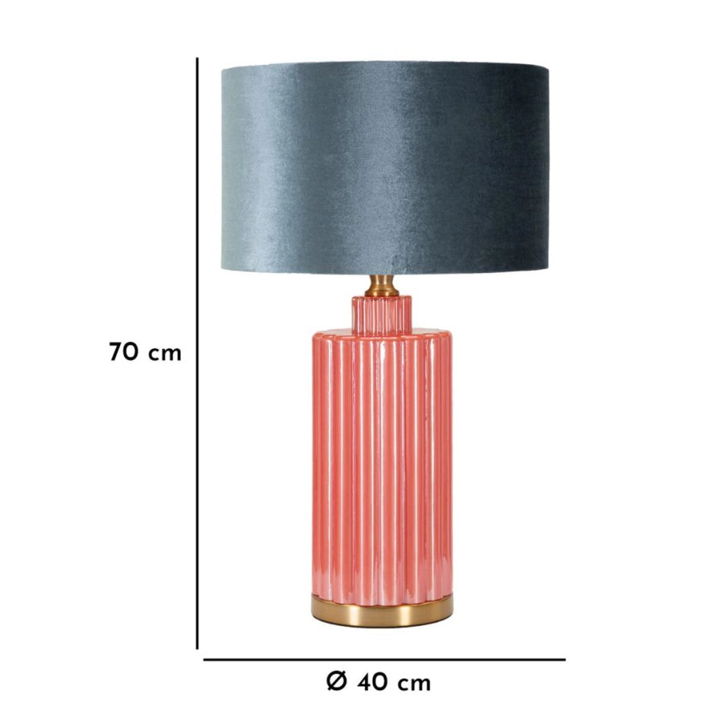 Lampada da Tavolo VKH173, Blu, Metallo, 40x40x70 cm