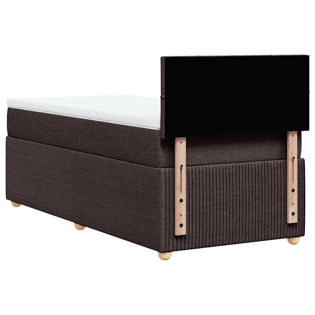 Giroletto a Molle con Materasso Marrone Scuro 100x200cm Tessuto 3287370
