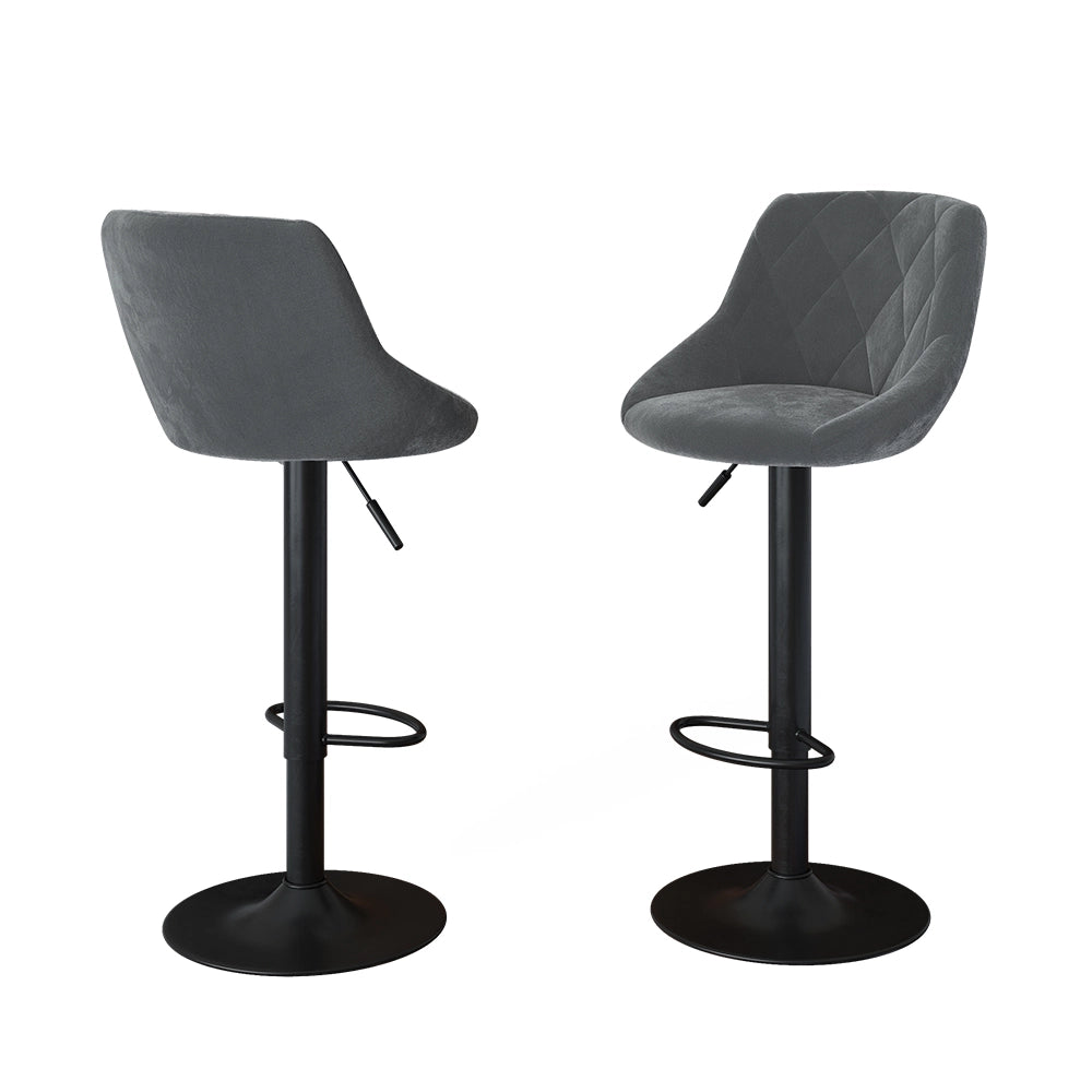 Set di 2 sgabelli da bar Sena Grigio/Nero 47.5 x 84 cm Vicco