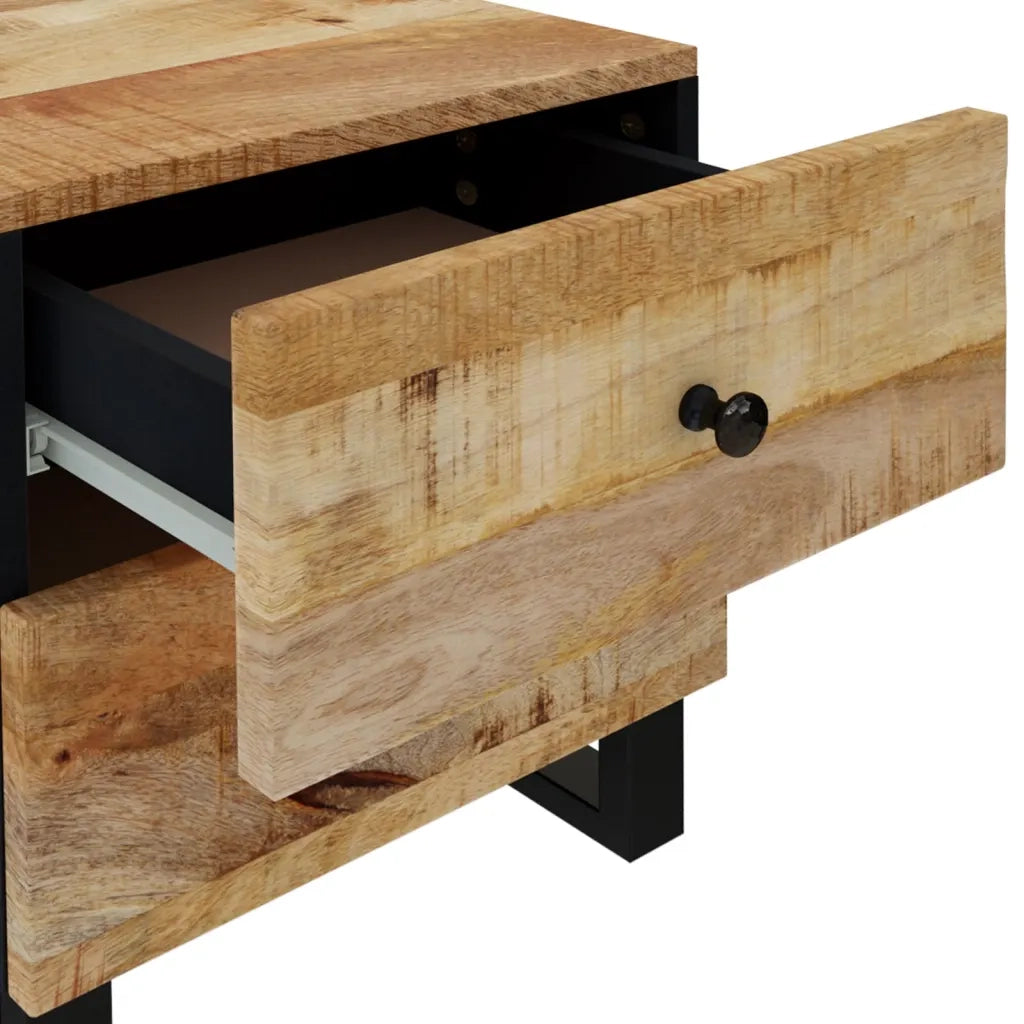 Comodini 2pz 40x33x46 cm in Legno Massello di Mango 345215