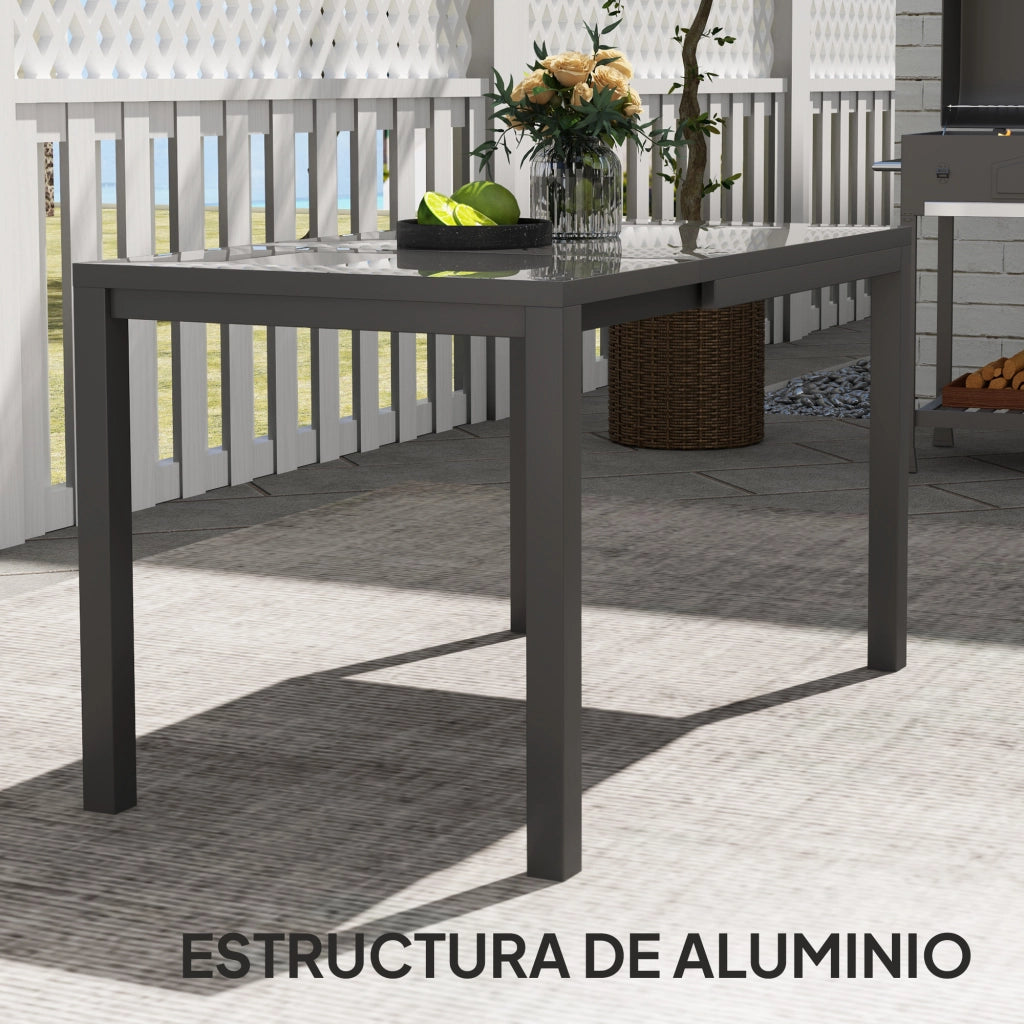 Tavolo da pranzo esterno allungabile rettangolare ¨C zephmum ¨C 85-125 cm per 4-6 persone