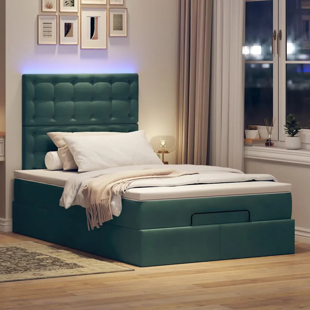 Struttura Letto Pouf con Materassi 120x200 cm Velluto 3314459