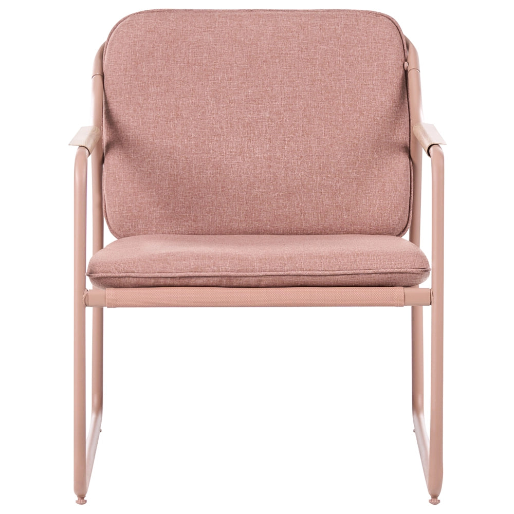 Set da Giardino con Divano 4 Posti in Acciaio Marrone con Cuscini in Olefina e Tavolino da Caffè in Vetro Temperato dal Design Moderno