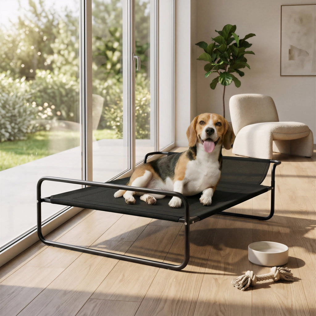 Letto per cani rialzato ¨C Zephmum ¨C Nero 91x69x29 cm