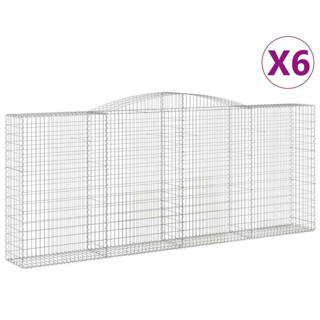 Cesti Gabbioni ad Arco 6 pz 400x50x160/180 cm Ferro Zincato