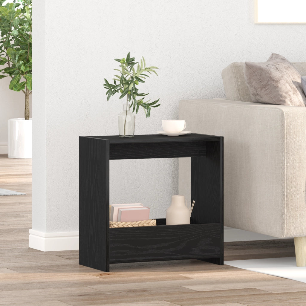Tavolino Nero Faggio 50x26x50 cm Legno Ingegnerizzato