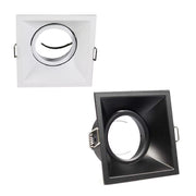 Trade Shop - Porta Faretto Incasso Supporto Faretto Orientabile Quadrato Gu10 Foro 82 Mm P14 -
