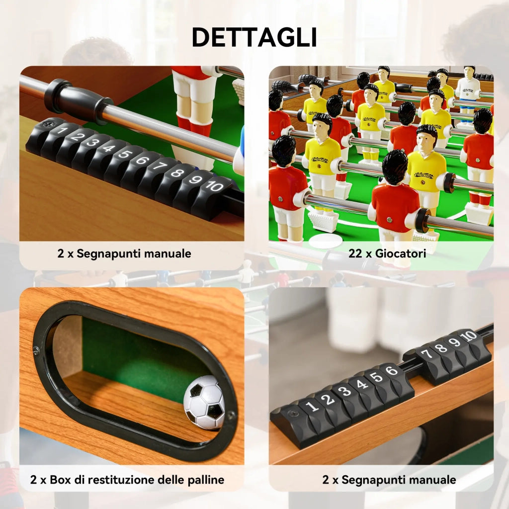 Calcio Balilla in Legno MDF 122x61x80,7 cm