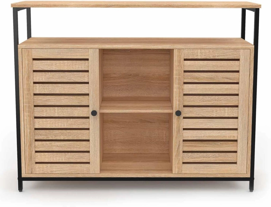 Credenza HALIFAX di design industriale a 2 ante con ante a ribalta, 100 cm