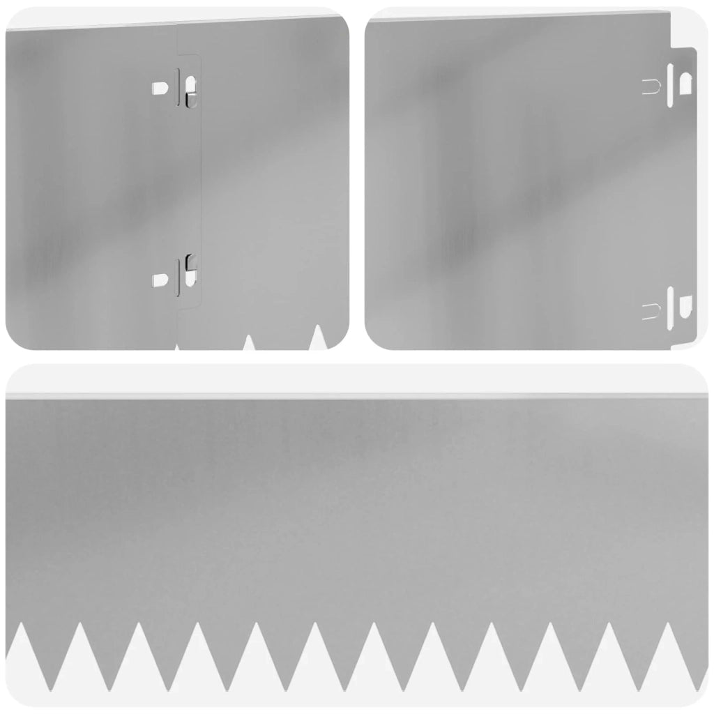 Bordura per Prato 10 pcs 103 x 20 cm Acciaio Argento 8008386