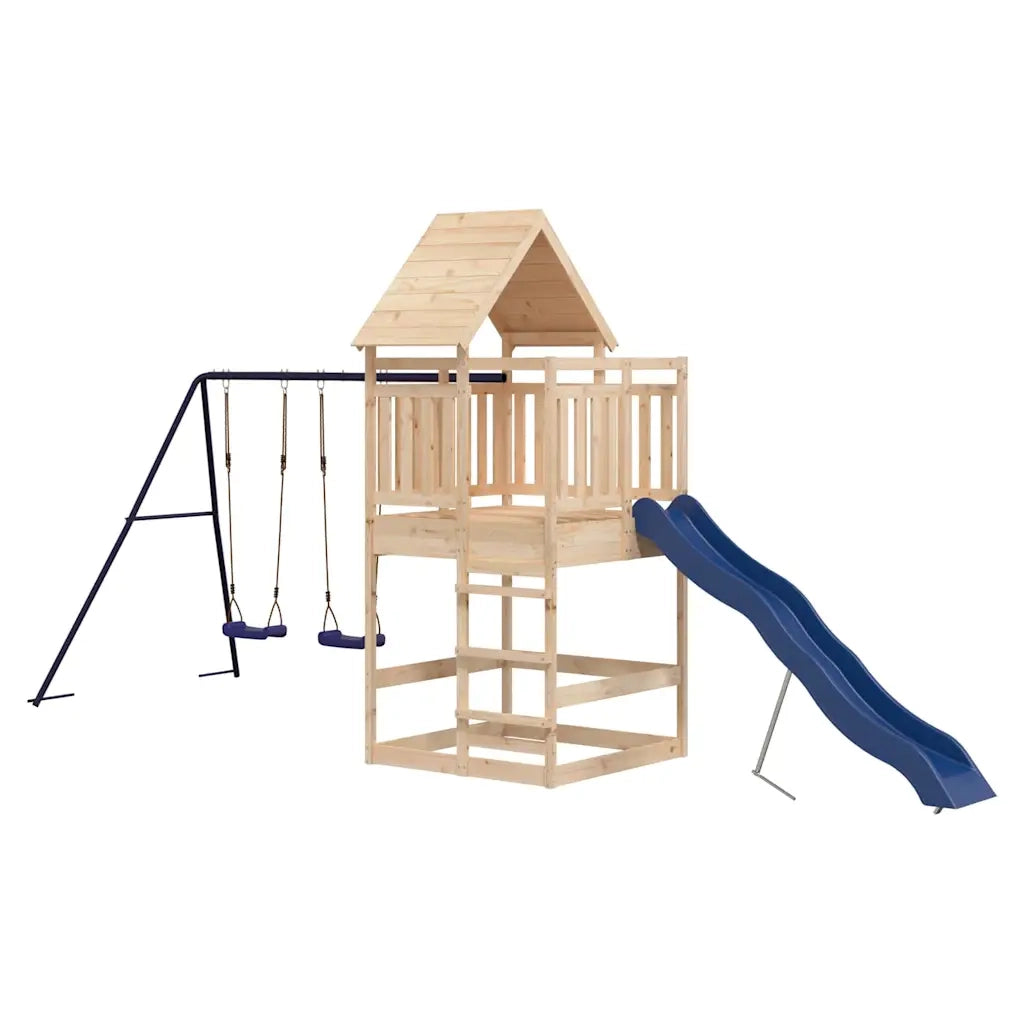 Set da Gioco da Esterno in Legno Massello di Pino