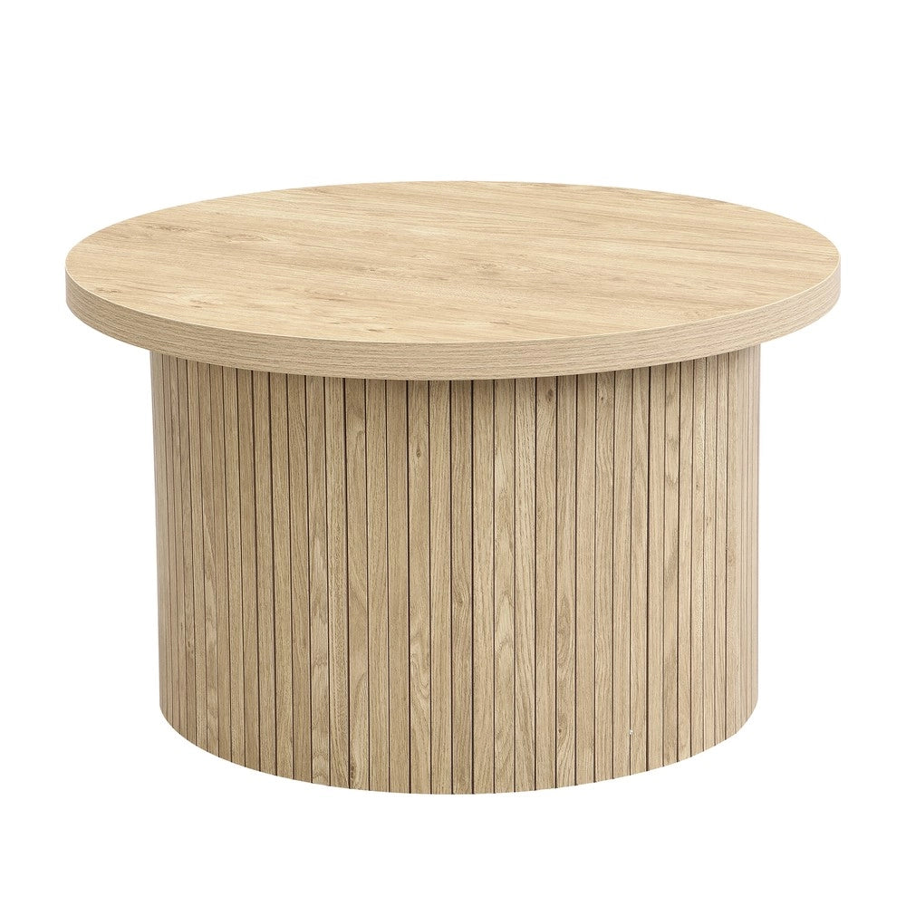 Tavolino da Salotto Rotondo ¨C Xylo ¨C Legno Naturale, Multifunzionale