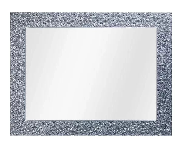 Mobili2g - specchiera foglia argento brillante rettangolare- misure: l.65 x h.85 x p.4