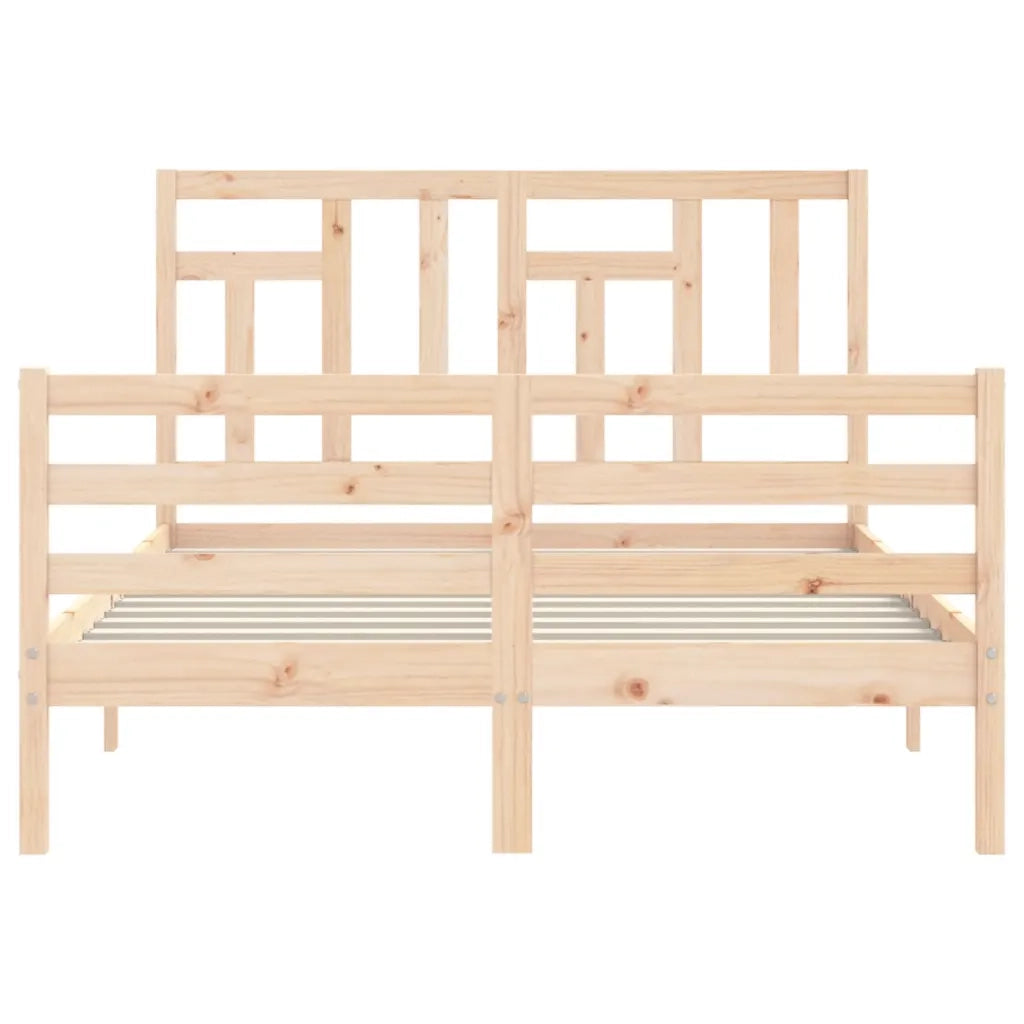 Giroletto con Testiera-Struttura Letto con testiera 120x200 cm in Legno Massello 385096