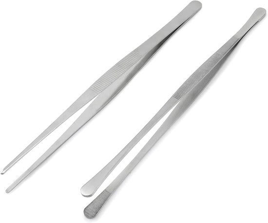 Pincetta in acciaio inossidabile - pinza da cucina, pinza per griglia - 2 pezzi - 30 cm