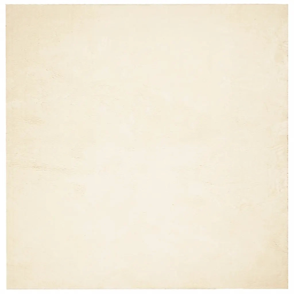 Tappeto a Pelo Corto HUARTE Morbido e Lavabile Crema 120x120 cm 375037