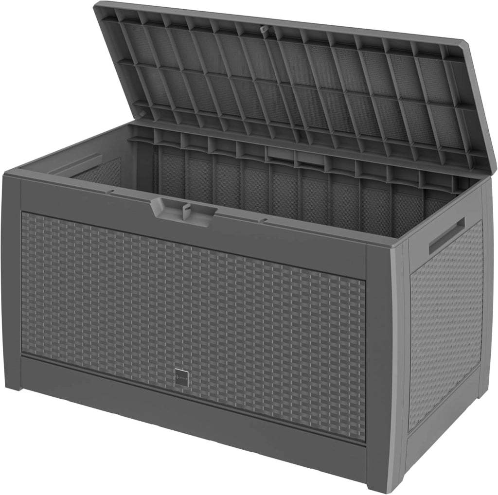 ® Baule da Giardino 310L Box Portacuscini 119x48x60cm 4 Rotelle Multibox 3 Maniglie Contenitore Richiudibile
