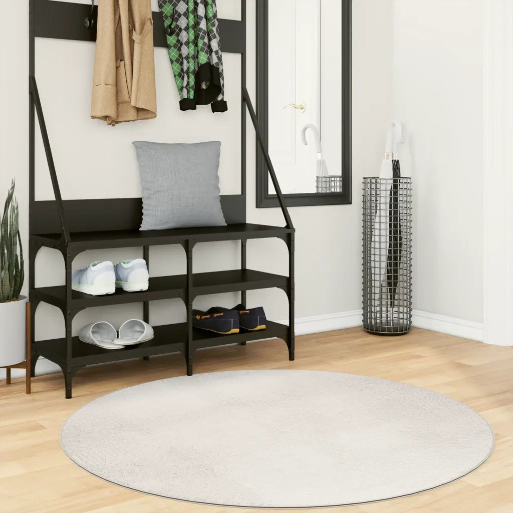 Tappeto IZA a Pelo Corto con Aspetto Scandinavo Crema Ø 120 cm 375447