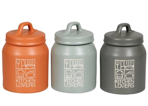 1 Pezzo Barattolo da Cucina in Ceramica Collezione Dune 900 cc 3 Colori