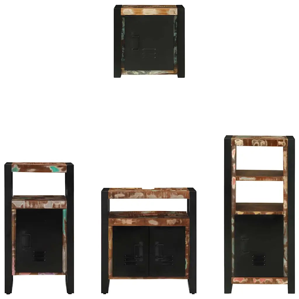 Set di mobili per il bagno 4 pcs Legno Recuperato Massello 3305651