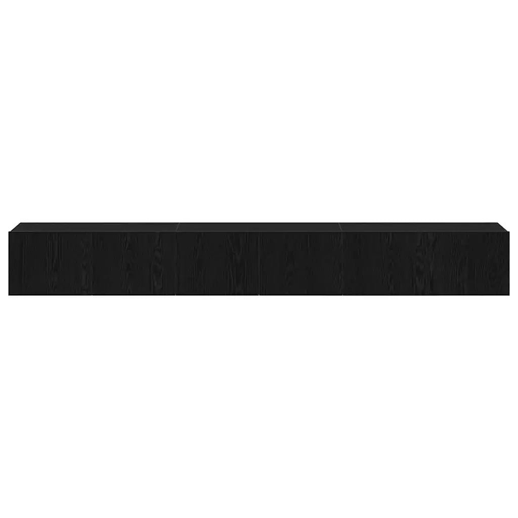 Set mobile TV 3 pz-Credenza per TV Rovere Nero 80 x 30 x 30 cm