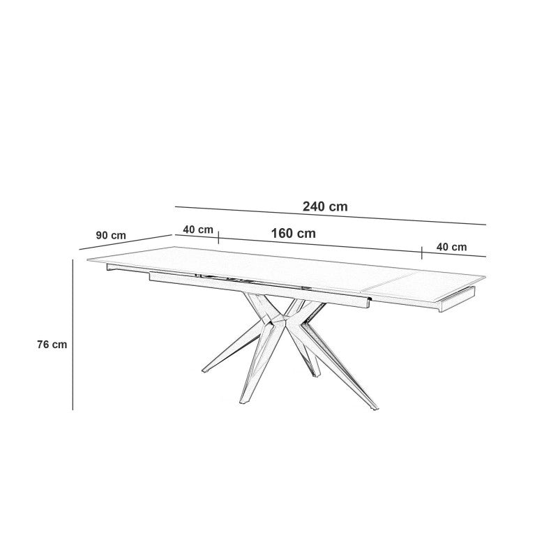 Tavolo allungabile 160/240 x 90 cm Match 2 90cm X 160/240 cmcm H 76cm Stones