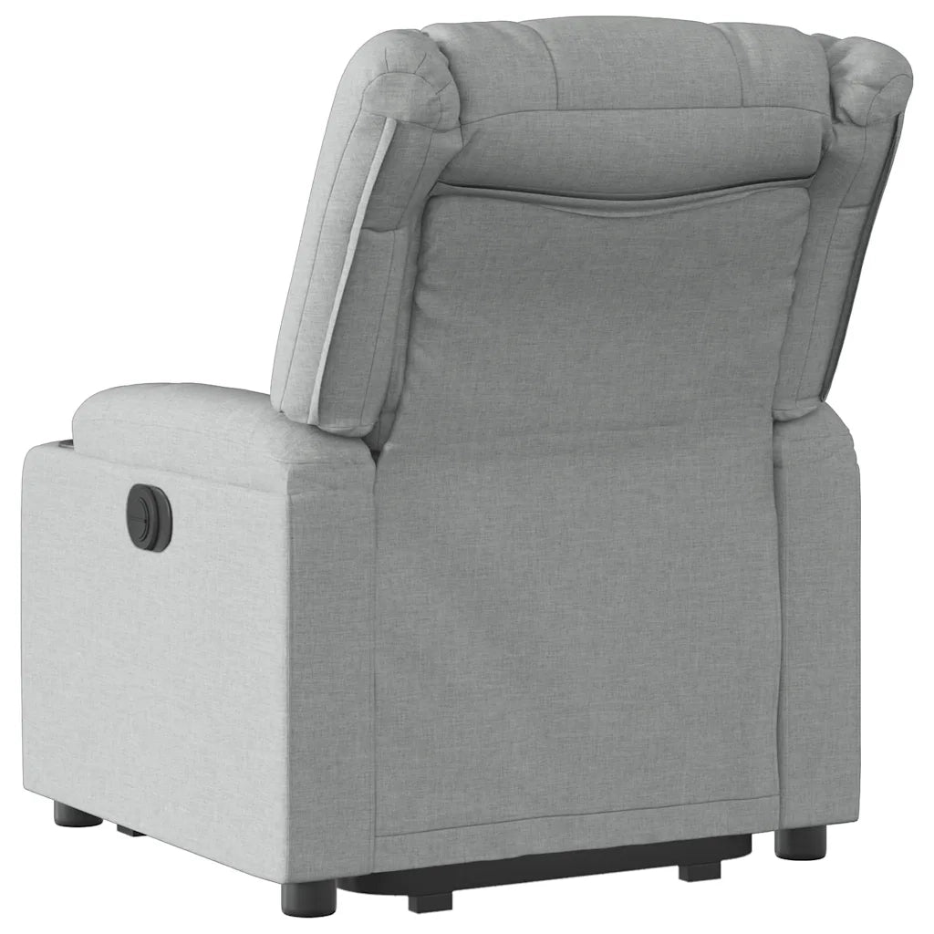 Poltrona | Sedia Relax Alzapersona Reclinabile Grigio Chiaro in Tessuto