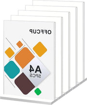 Display Stand A4 a Doppia Faccia in Acrilico per 5 Pezzi - Supporto Verticale per Menu e Foto per Ristoranti, Caffè, Uffici