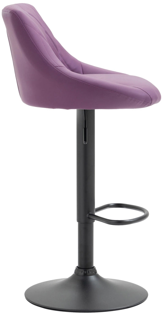 Sgabello Lazio in similpelle viola,nero