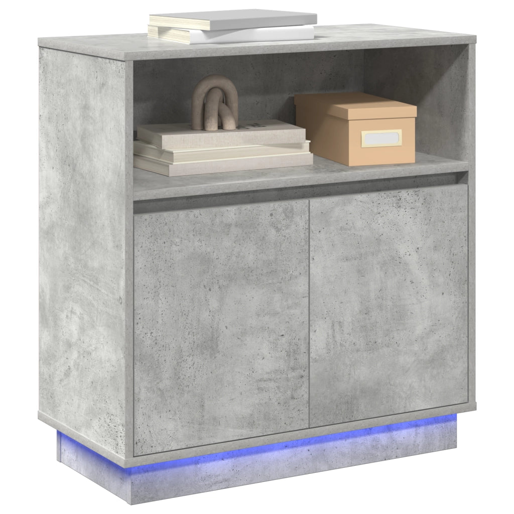 Mobile con LED Grigio Cemento 71x34,5x75 cm Legno Ingegnerizzato