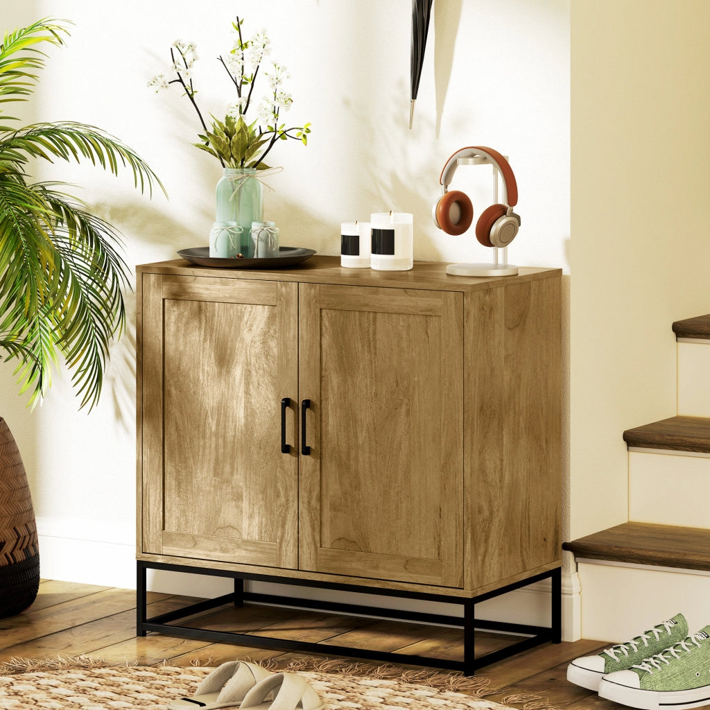 Buffet armadio 2 ante ¨C zephmum ¨C legno naturale 80x40x78 cm