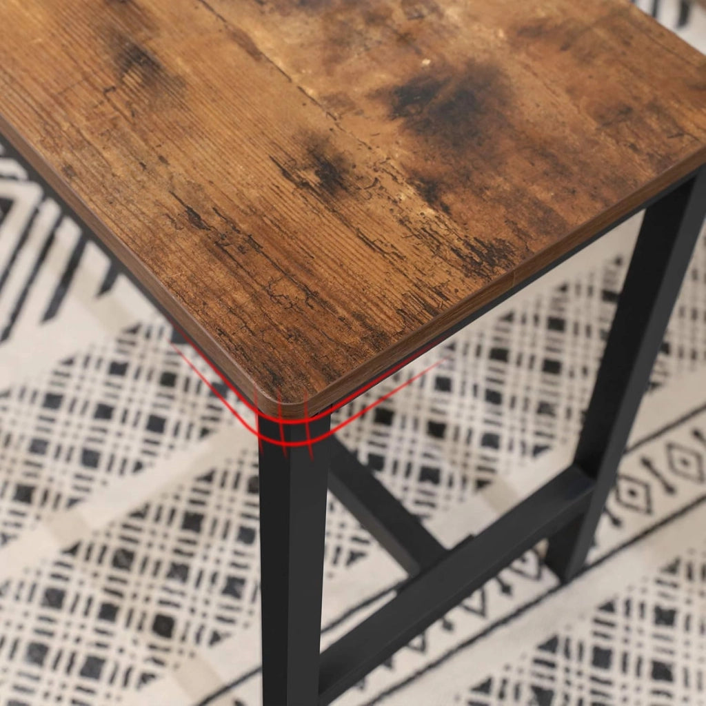 VASAGLE Set di 2 Panche da Tavolo, Panche da Interni, 108 x 32,5 x 50 cm, in Stile Industriale, Struttura Resistente in Metallo, per Cucina Sala da Pranzo Soggiorno, Marrone Vintage e Nero KTB33X