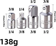 Adattore per presine, 4 pezzi, presa riduttore, connettore adattatore, set di presine e adattatori per estensione, per manutenzione, argento