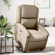 Poltrona Alzapersone Massaggi Reclinabile Cappuccino Similpelle 3204239
