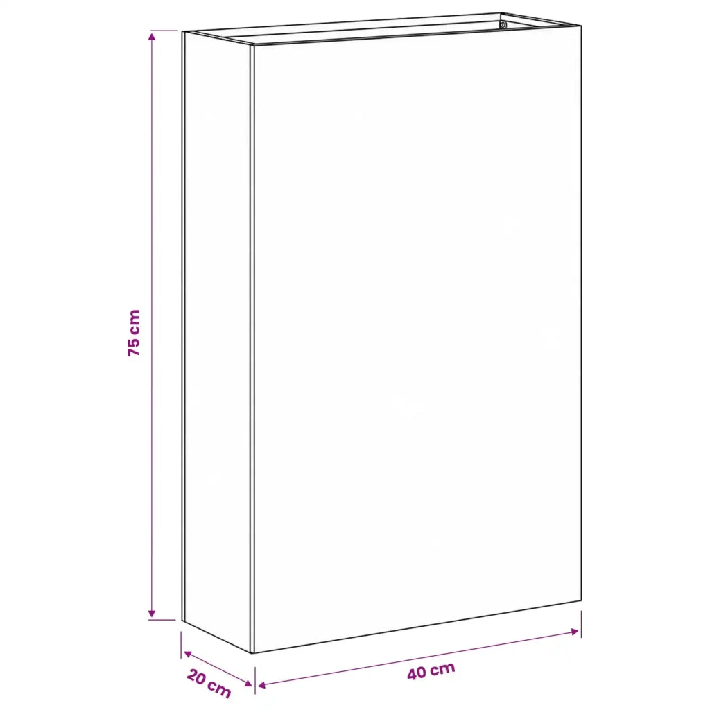 Vaso da giardino 2 pz Ruggine 40 x 20 x 75 cm Acciaio Corten 8005441