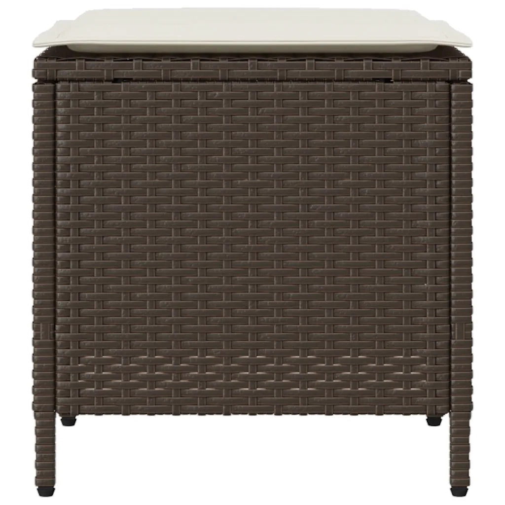 Set Divano da Giardino 4 pz con Cuscini-Sofa da Giardino-Divanetto da esterno Marrone in Polyrattan 355842