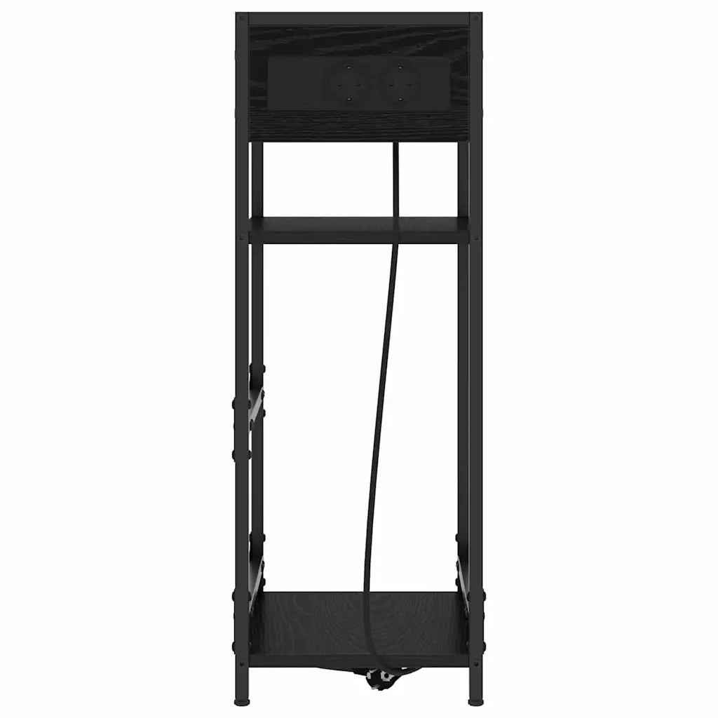 Comodino | Armadio da Notte | Mobiletto da notte Rovere Nero 40 x 27 x 76 cm Legno multistrato