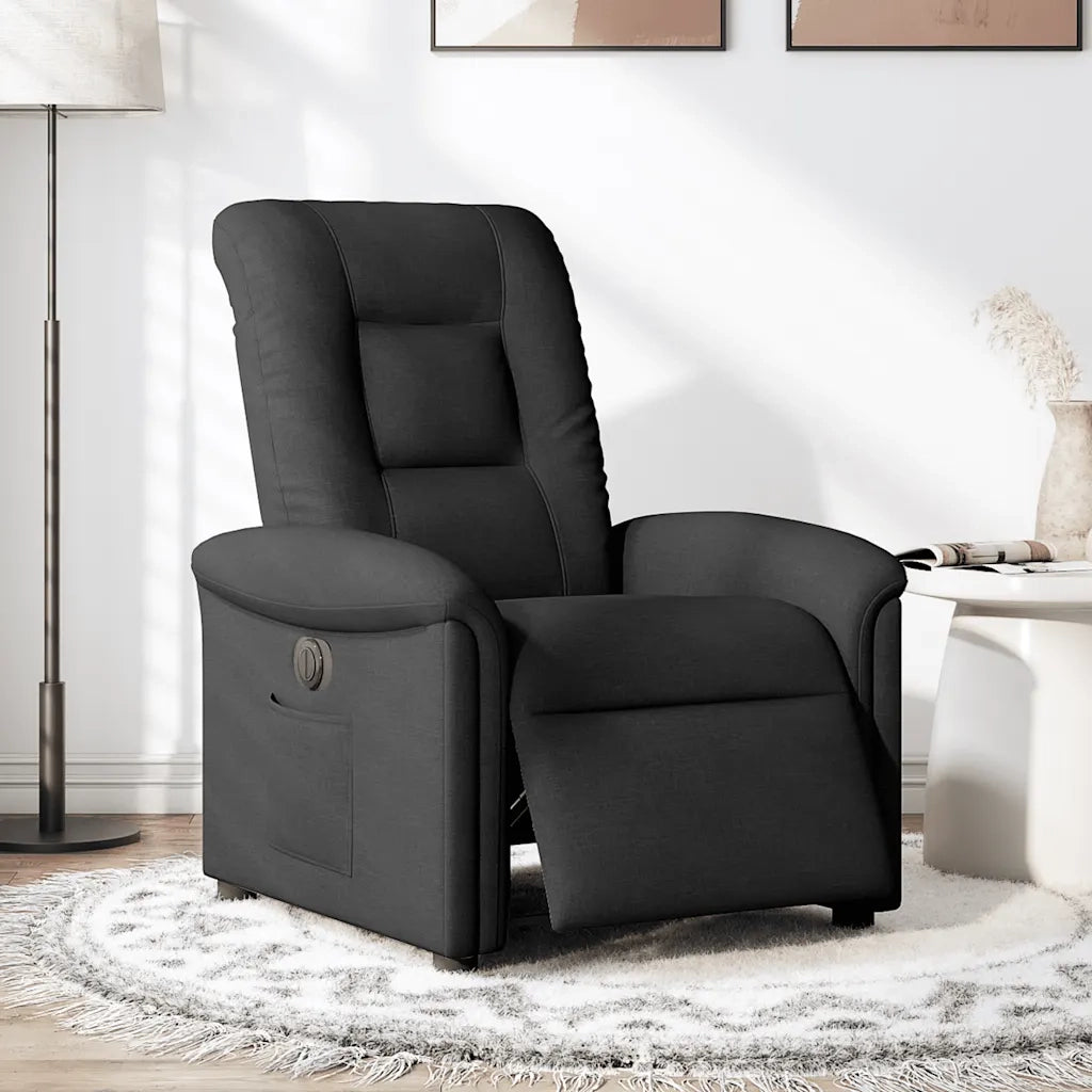 Poltrona Elettrica Reclinabile Nera in Tessuto 3303236