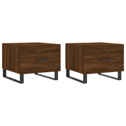 2 pz Tavolini salotto | Tavolino da caff¨¨ | Tavolino da Soggiorno Rovere Marrone 50x50x40 Legno Multistrato