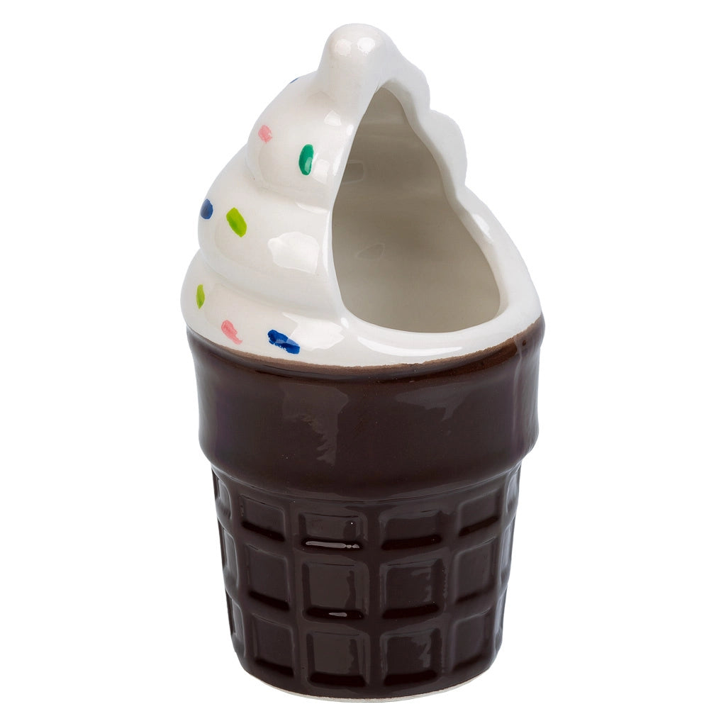 Portapenne in ceramica satinata marrone d7,5x15h